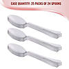 Kaya Collection Shiny Metallic Groove Silver Plastic Spoons (600 Spoons) Image 3