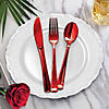 Kaya Collection Shiny Metallic Red Plastic Forks (600 Forks) Image 3