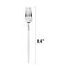 Kaya Collection Silver with White Handle Moderno Disposable Plastic Dinner Forks (240 Forks) Image 1