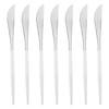 Kaya Collection Silver with White Handle Moderno Disposable Plastic Dinner Knives (240 Knives) Image 1