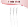Kaya Collection Silver with White Handle Moderno Disposable Plastic Dinner Knives (240 Knives) Image 2
