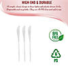 Kaya Collection Silver with White Handle Moderno Disposable Plastic Dinner Knives (240 Knives) Image 3