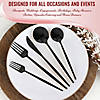 Kaya Collection Solid Black Moderno Disposable Plastic Dessert Forks (480 Forks) Image 4