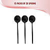 Kaya Collection Solid Black Moderno Disposable Plastic Dessert Spoons (480 Spoons) Image 3