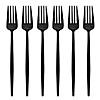 Kaya Collection Solid Black Moderno Disposable Plastic Dinner Forks (480 Forks) Image 1