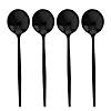 Kaya Collection Solid Black Moderno Disposable Plastic Dinner Spoons (480 Spoons) Image 1