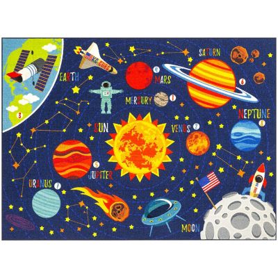KC Cubs: Educational Rug: Solar System Map, 3x5' Playmat, Interactive Play Image 1