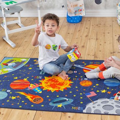 KC Cubs: Educational Rug: Solar System Map, 3x5' Playmat, Interactive Play Image 2