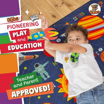 KC Cubs: Educational Rug: Solar System Map, 5x7' Playmat Image 1