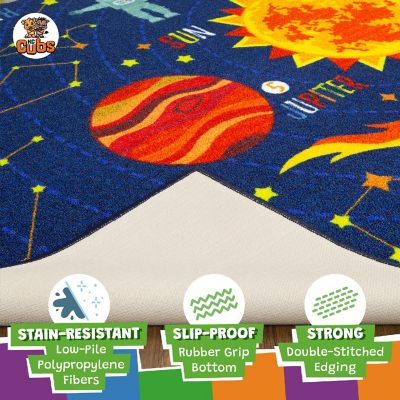 KC Cubs: Educational Rug: Solar System Map, 5x7' Playmat Image 3