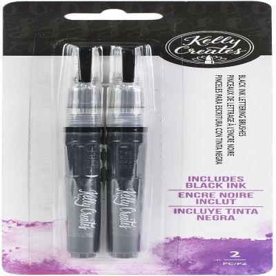 Kelly Creates Water Brush Set Fine Point 2/Pkg-Black Image 1