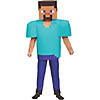 Kid&#8217;s Deluxe Minecraft Steve Halloween Costume - Sizes 10-12 Image 1