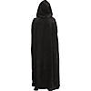 Kids Black Hooded Velour Cape Costume Accessory Image 1