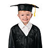 Kids&#8217; Black Shiny Elementary School Graduation Cap with Tassel Image 1