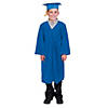 Kids' Blue Elementary School Graduation Mortarboard Hat & Gown Set - 2 Pc. Image 1