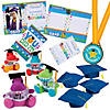 Kids&#8217; Blue Elementary School Graduation Mortarboard Hats with Awards Kit for 12 Image 1