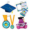 Kids&#8217; Blue Elementary School Graduation Mortarboard Hats with Awards Kit for 12 Image 1