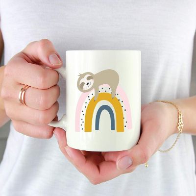Kids Chocolate Mug Blushing Rbow Sloth Image 1