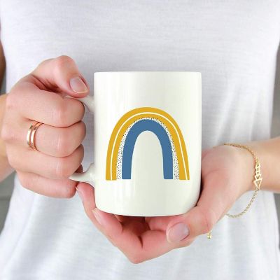 Kids Chocolate Mug Mustard Yellow Rbow Image 1