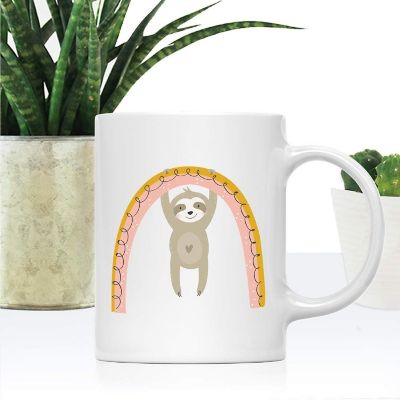 Kids Chocolate Mug, Pink Hanging Rbow Image 1