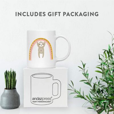 Kids Chocolate Mug, Pink Hanging Rbow Image 2