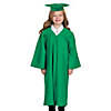 Kids&#8217; Green Matte Elementary School Graduation Robe Image 1