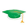 Kids&#8217; Green Shiny Elementary School Graduation Cap with Tassel Image 1