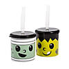 Kids Halloween Monster Reusable BPA-Free Plastic Cups with Lids & Straws Image 1