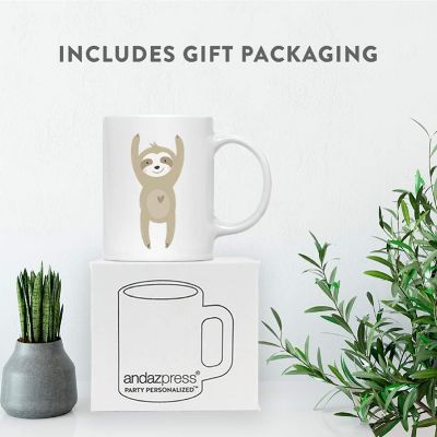 Kids Hot Chocolate Mug, Happy Sloth Image 2