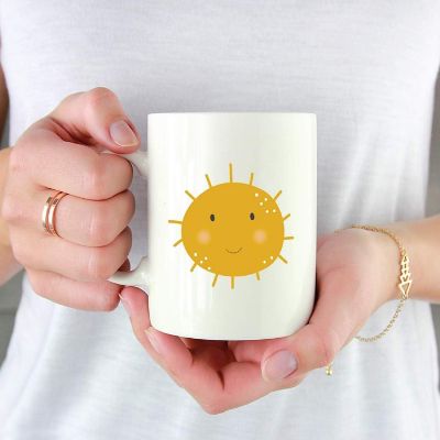 Kids Hot Chocolate Mug, Happy Sun Image 1