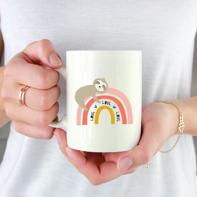 Kids Hot Chocolate Mug, Love Rainbow Image 1