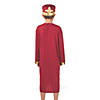 Kids King Herod Red & Gold Gown Nativity Costume with Hat Image 1