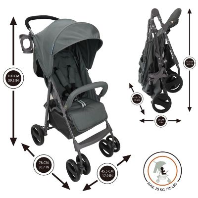 Kids Lightweight Stroller With Extra-Large Canopy Image 1