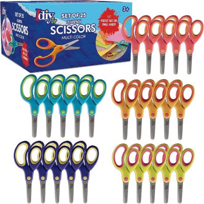 Kids Scissors Class Value pack Value (25pc) - 5" Soft Grip Blunt Tip Safety Easy Cut Scissors Image 1