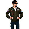 Kid's Top Gun Navy Pilot Jacket Costume Accessory - Large Image 1
