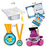 Kids&#8217; White Elementary School Graduation Mortarboard Hats with Awards Kit for 12 Image 1