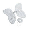 Kids White Marabou Angel Wings & Halo Headband - 2 Pc. Image 1