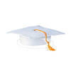 Kids&#8217; White Matte Elementary School Graduation Mortarboard Hat Image 1