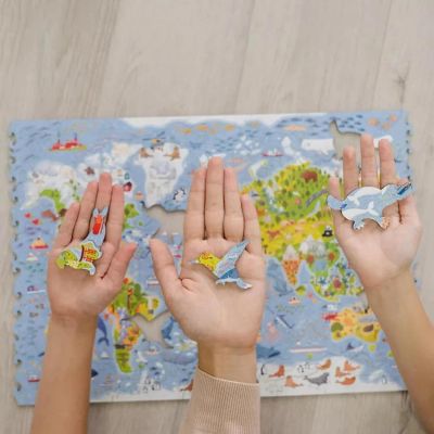 Kids World Map 100 Piece Wooden Jigsaw Puzzle Image 3