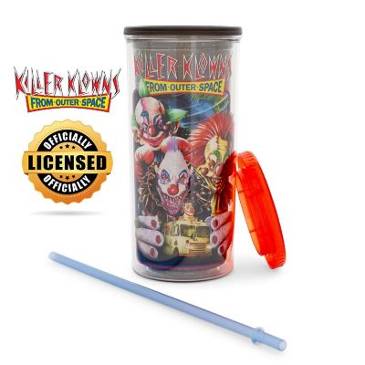 Killer Klowns From Outer Space Carnival Cup With Lid and Straw  Holds 20 Ounces Image 1