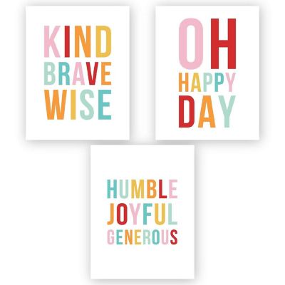 Kind Brave Wise Nursery Set 8.5x11in Image 1