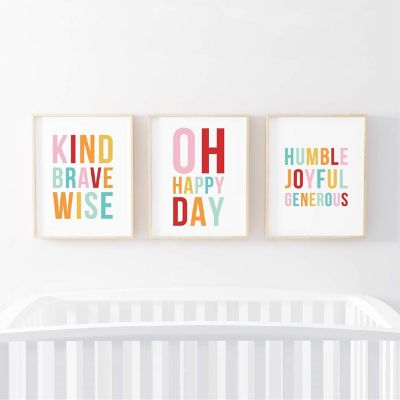 Kind Brave Wise Nursery Set 8.5x11in Image 1