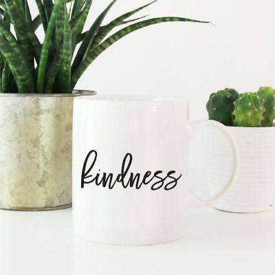 Kindness Black Calligraphy Ceramic Mug Image 1