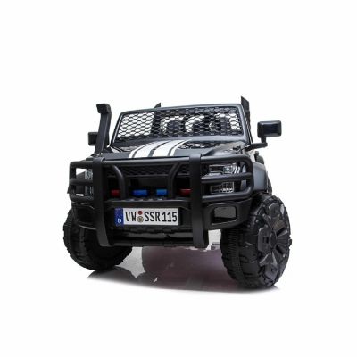 KingToys Black 24V Pick Up Truck Two Seater Ride on with Parental Remote Control Image 1