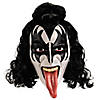 KISS Deluxe The Demon Overhead Plastic Mask with Wig - One Size Image 1