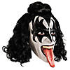 KISS Deluxe The Demon Overhead Plastic Mask with Wig - One Size Image 2