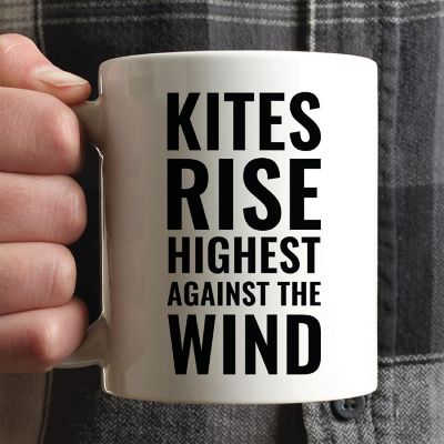 Kites Rise Against the Wind Ceramic Mug Image 1