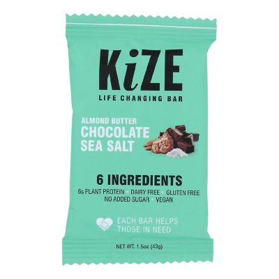 Kize Concepts - Energy Bar Almond Chocolate Sea Salt - Case of 10-1.5 OZ Image 1