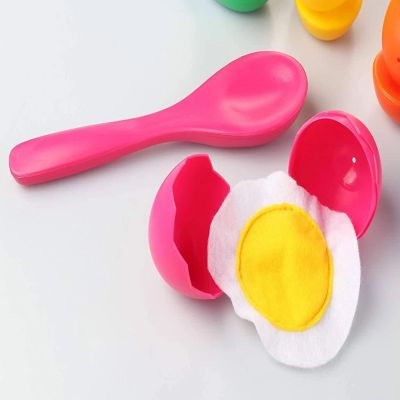 KOVOT Egg and Spoon Race Game Set with Yolk Soft Egg Yolk Filled Plastic Eggs Image 2