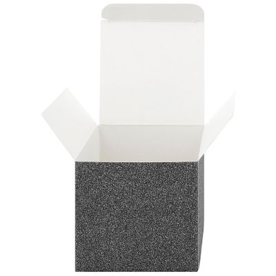 Koyal Wholesale Black Glitter Gift Favor Tuck Boxes, 3" Cube Favor Box, Bulk 50-Pack, Party Favor Gift Box Image 3